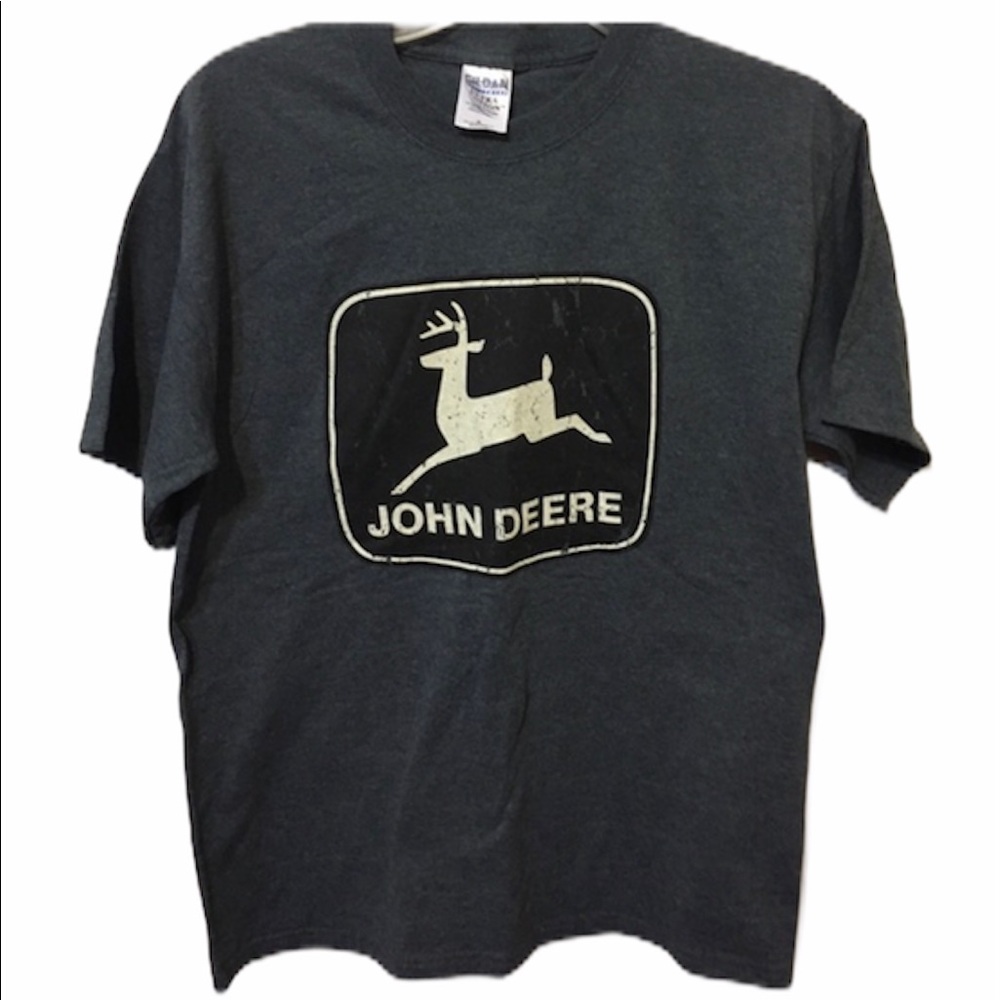 Gildan John Deere Heavyweight Graphic T-Shirt Dark Gray Size M NWOT
